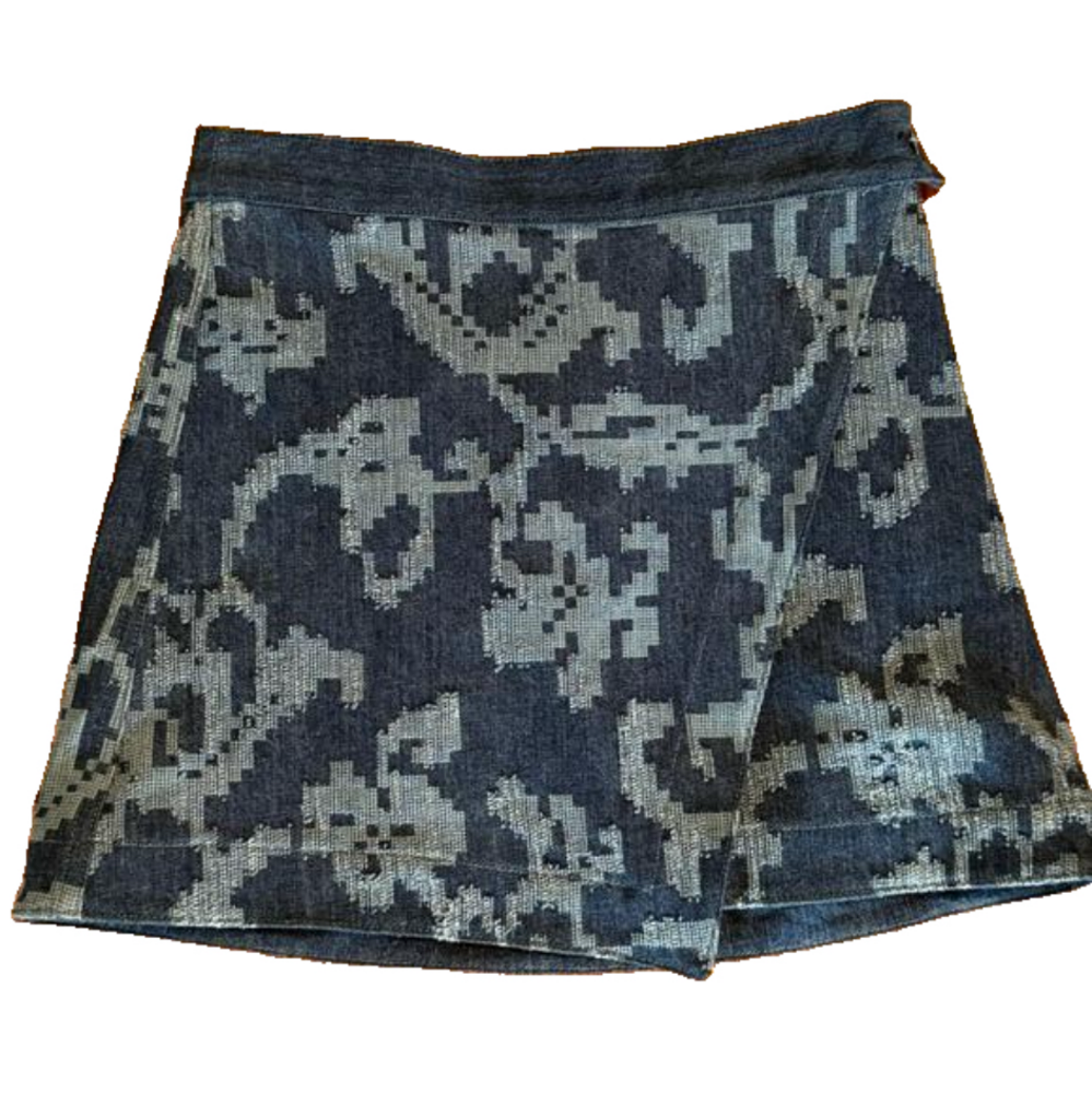 Rag & Bone Marina Textures Mini Wrap Denim Skirt- Size 0